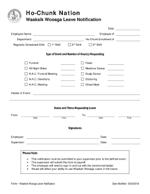 Waaksik Woosga Leave Notification  Form