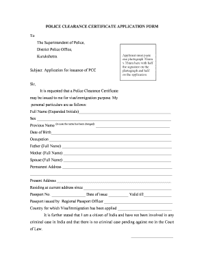 Passport Police Verification Form PDF