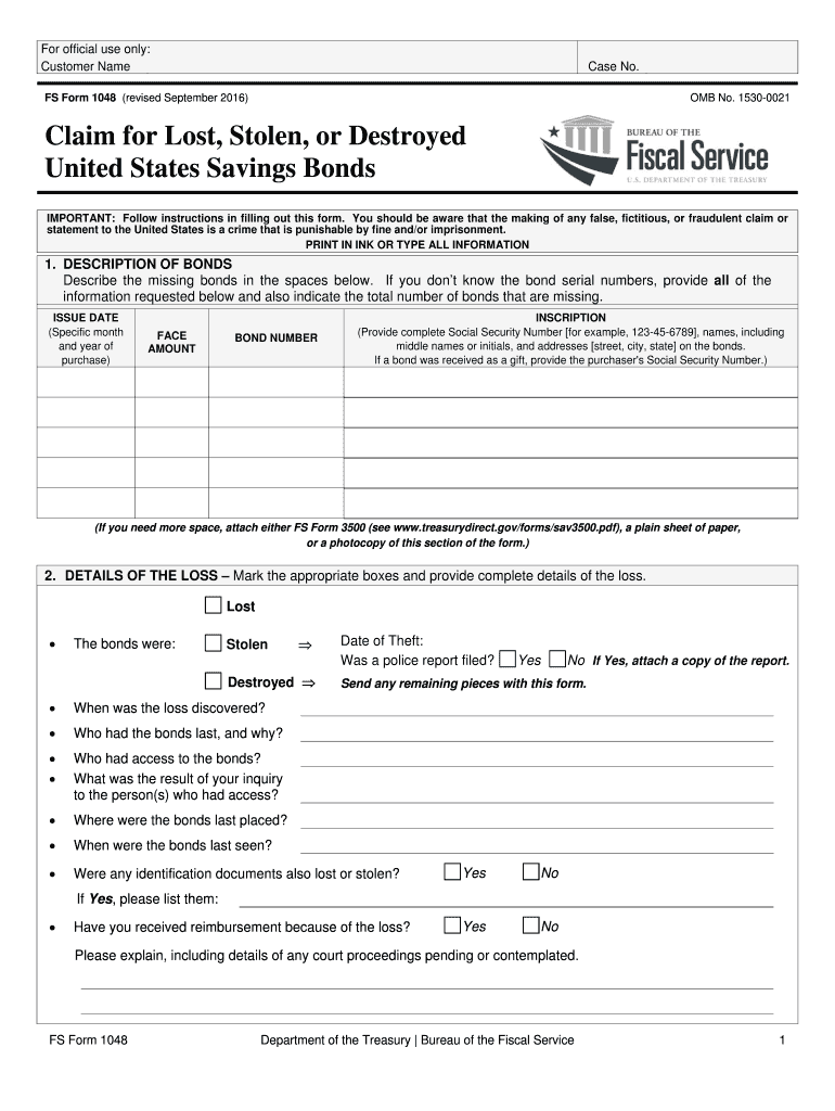  FS Form 1048 TreasuryDirect Treasurydirect 2020