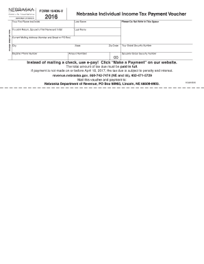 Form 1040N V, Nebraska Individual Income Tax Payment