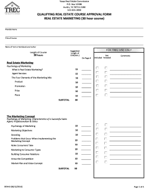 QUALIFYING REAL ESTATE COURSE APPROVAL FORM