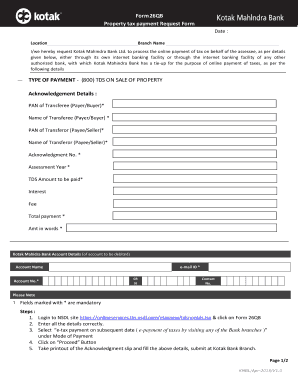 Kotak Tds Challan 280  Form