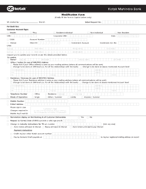 Kotak Modification Form