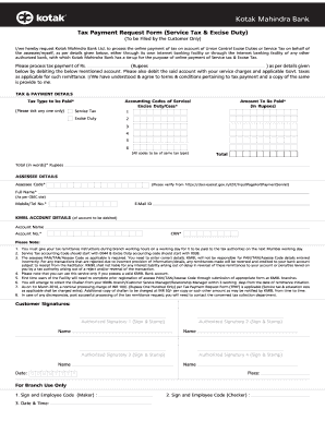 Kotak Request Form Service