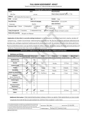 Asam Assessment Example  Form