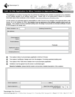 Tcc Minor Variation Form