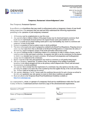 Public Health Inspections Denvergov  Form