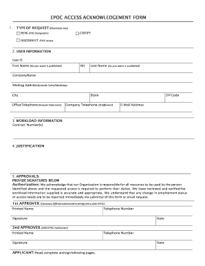 EPOC ACCESS ACKNOWLEDGEMENT FORM Cms