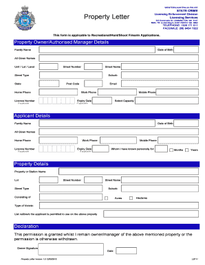 Property Letter  Form