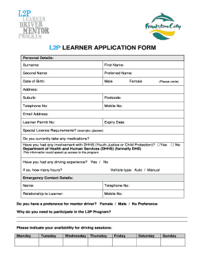 Application Form for Computer Learners