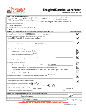 Energized Electrical Work Permit Template  Form