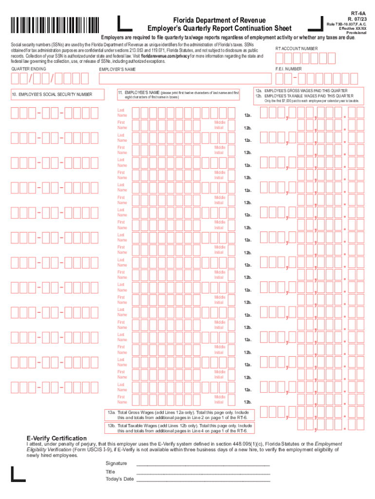  Florida Department of Revenue Employers Quarterly 2015