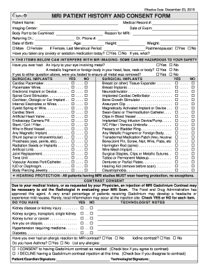  History and Consent Form MRI Exam ENGLISH DOC 2015-2024