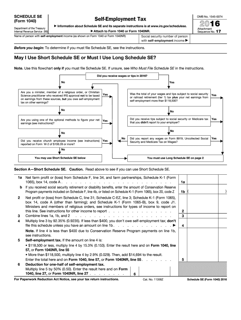  1040 Printable Form 2016