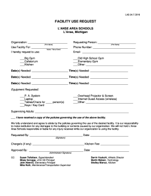 Facility Use Form