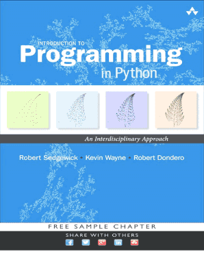 Introduction to Programming in Python an Interdisciplinary Approach PDF  Form