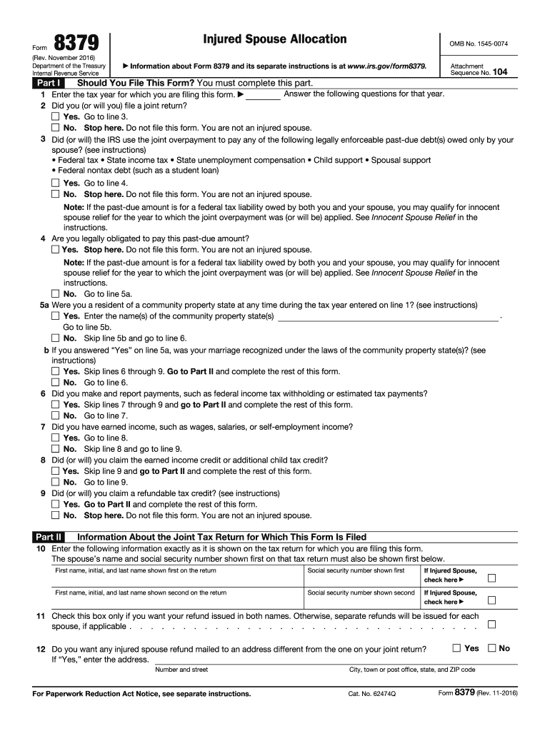  Injured Spouse Form 2016