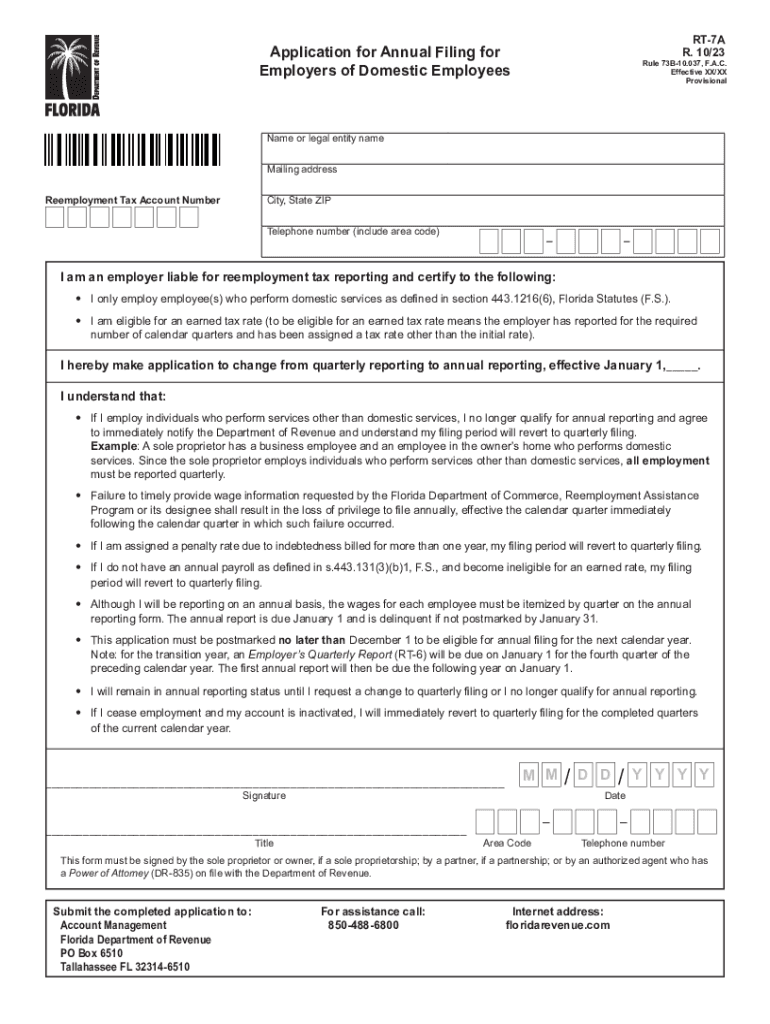  RT7A R 0113 Application for Annual Filing for Em 2023-2024