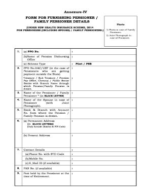 Form for Furnishing Pensioner Family Pensioner Details Annexure Iii