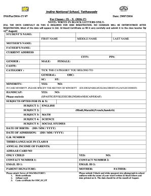 Cbse Registration Form