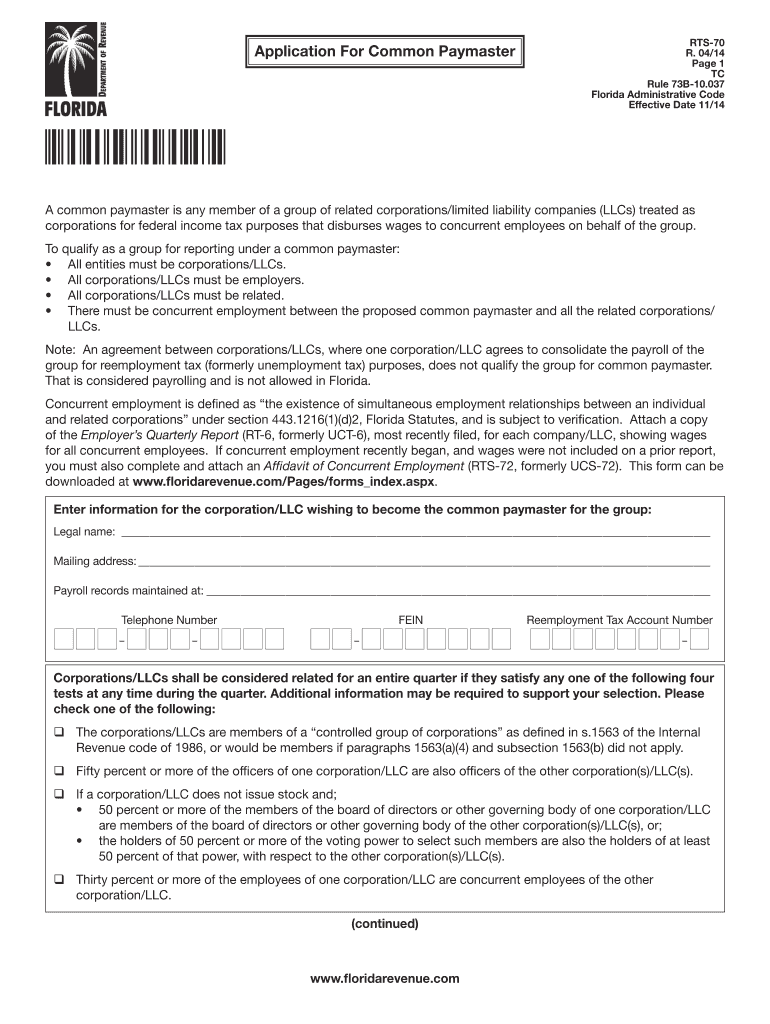 Rts 70  Form