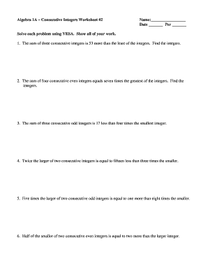 Integers Worksheet Algebra Answer Key  Form