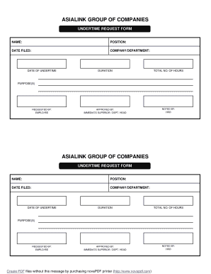 Undertime Form