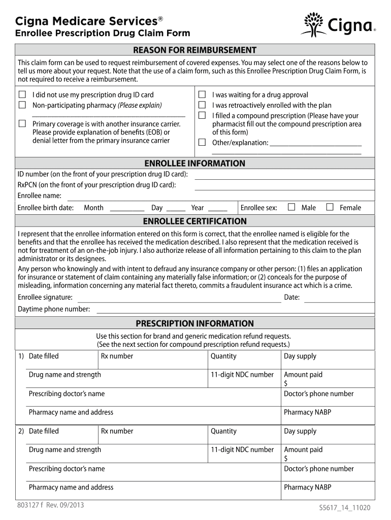  Enrollee Prescription Drug Claim Form Cigna Thank You Macy&#39;s 2013