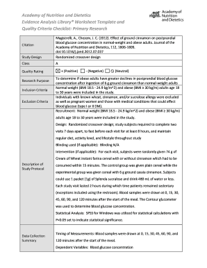 Evidence Analysis Library Worksheet Template and  Form