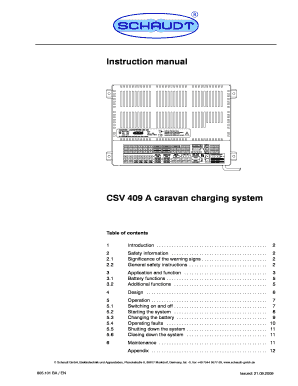 Schaudt CSV 409 Bedienungsanleitung PDF  Form