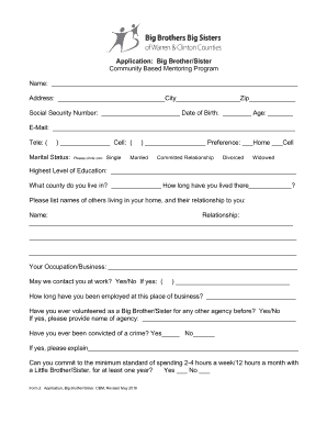 Brother Application  Form