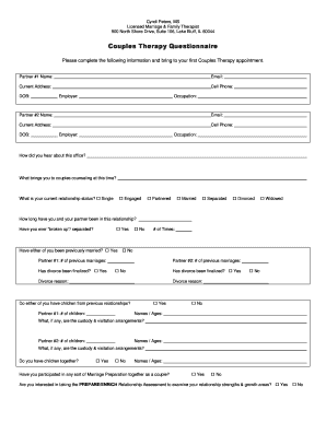 Couple Therapy Questionnaire  Form