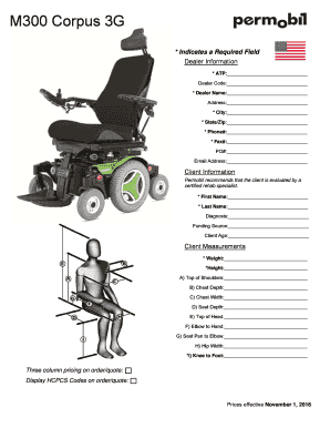 Permobil M3 Order Form