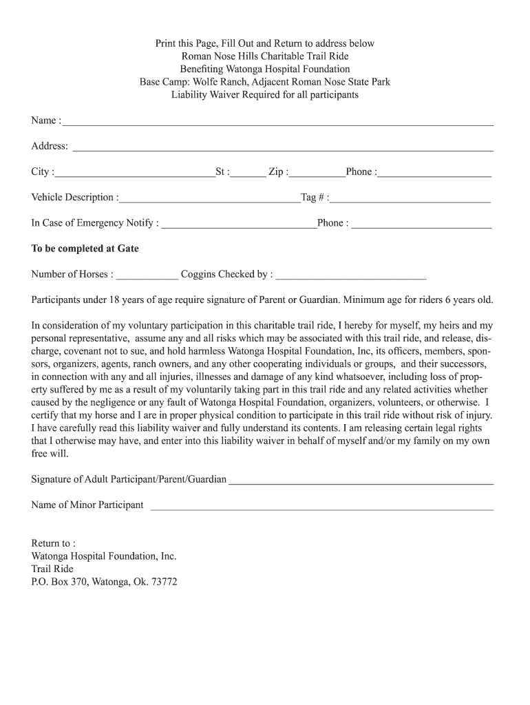 Print This Page, Fill Out and Return to Address below  Form