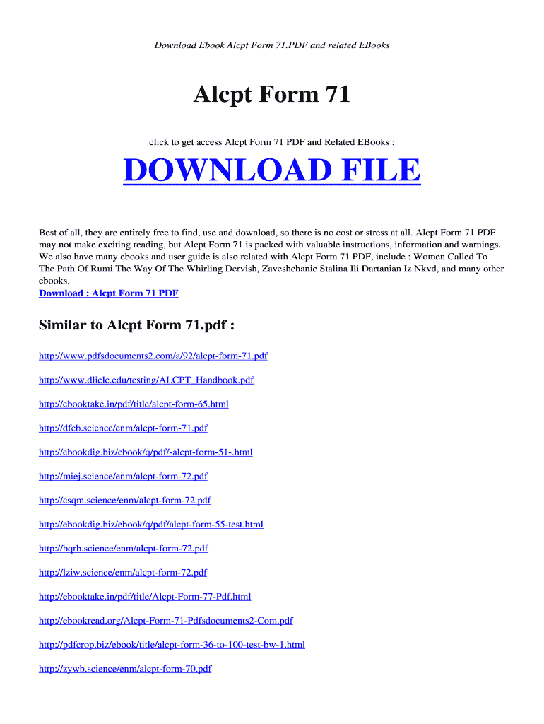 Alcpt Form 71