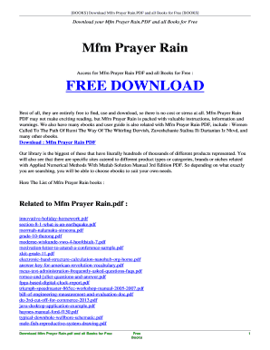 Prayer Rain Full Book PDF  Form