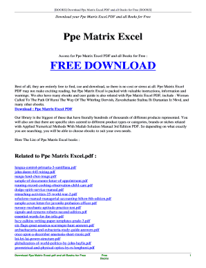 Ppe Matrix Format in Excel Download