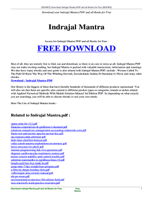 Indrajal Book in English PDF  Form