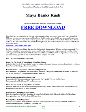 Rush Maya Banks PDF Download  Form