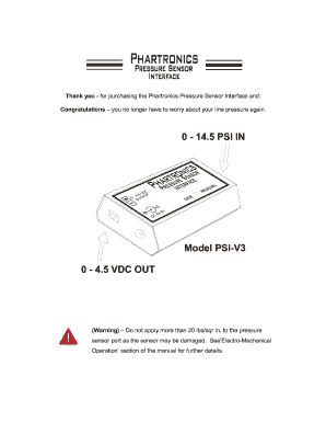 Model PSI V3 0 4 5 VDC OUT RF Specialties Group  Form