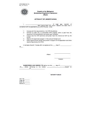 Affidavit of Undertaking Bfp 2013-2024