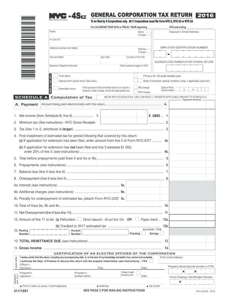  Nyc 4sez  Form 2016