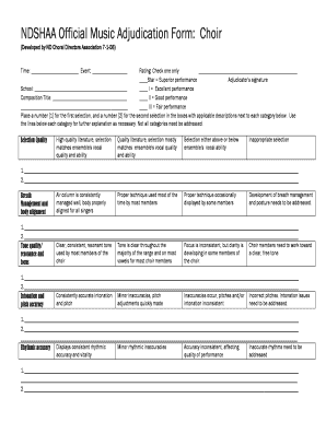 Choir Adjudication Form