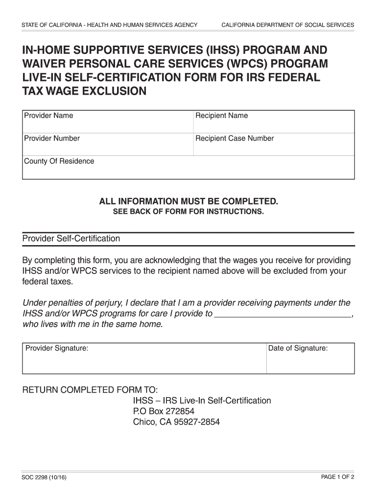 Soc 2298  Form