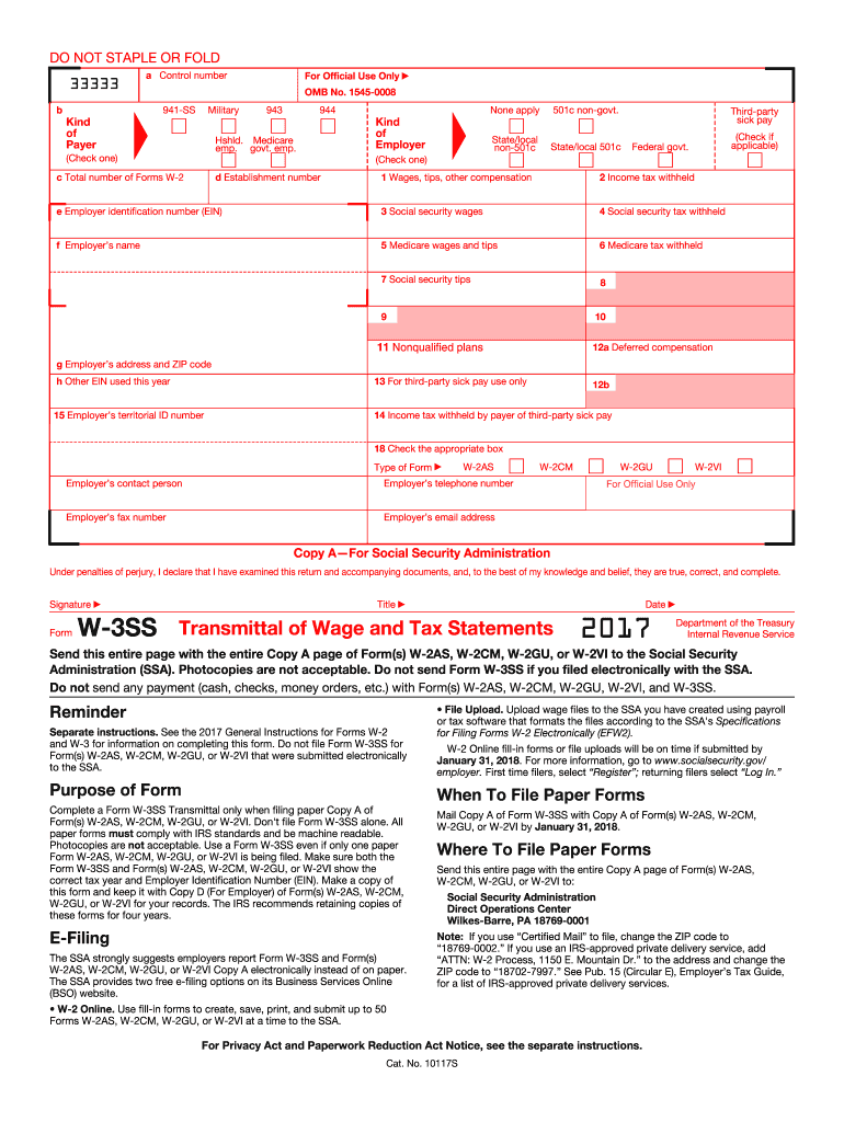  W 3ss Form 2017