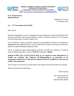 Convocation Letter Sample  Form