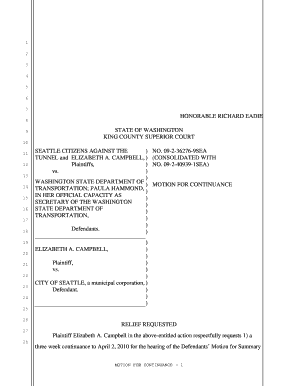 Motion for Continuance Form