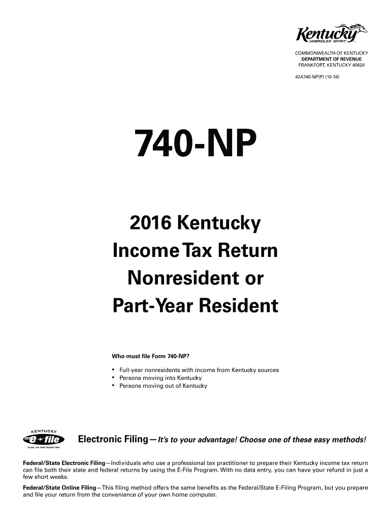  Kentucky Tax Form 740 P How to Fill Out 2016