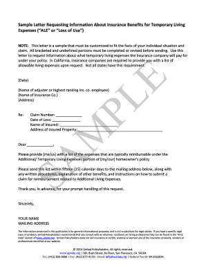 Sample Letter Requesting Insurance Information