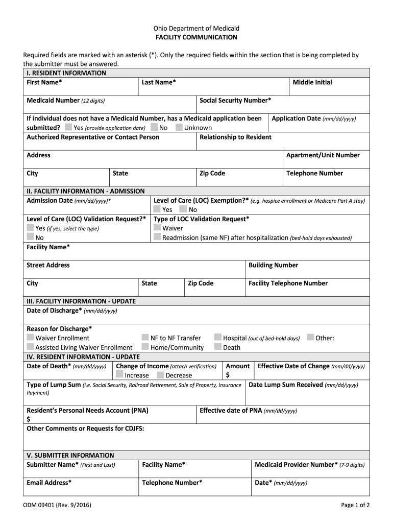 9401 Form Ohio